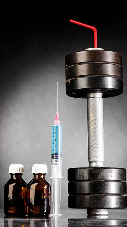 syringe and weights